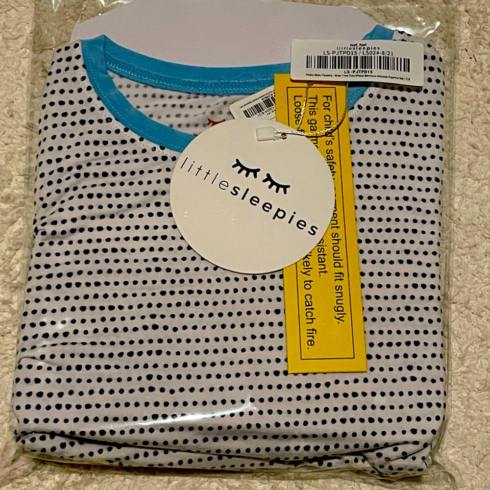 Little sleepies bamboo two piece pajamas size 7/8. New with tags